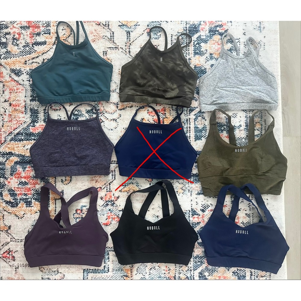 Lot of 8 NOBULL Womens Sports Bras Size Small High Neck Strappy Back Activewear